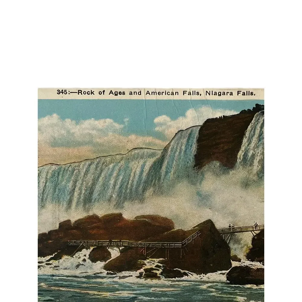Vintage 1931 Lithograph Ephemera Postcard Travel Souvenir Niagara Falls, NY USA
